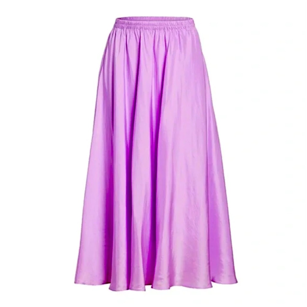 Vince Midi Skirt, Lavender color, Size XS, with pockets, Silk